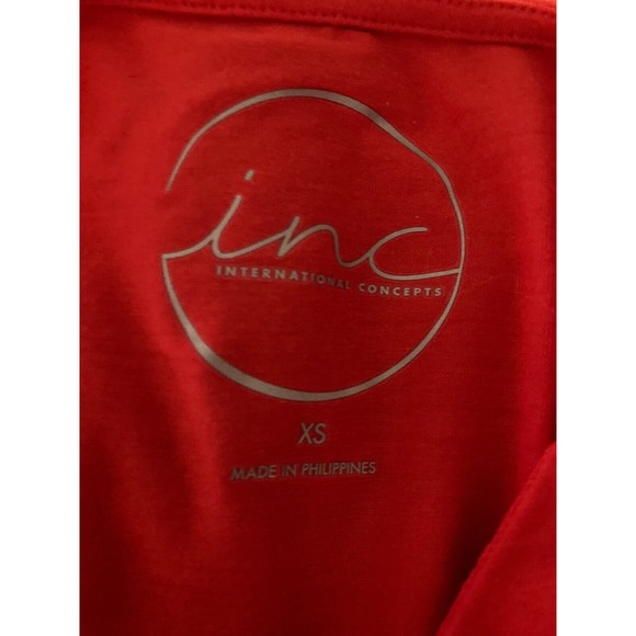 NWT INC International Concepts Tank Sz XS Red Sleeveless Crisscross Neckline Top - Picture 6 of 9